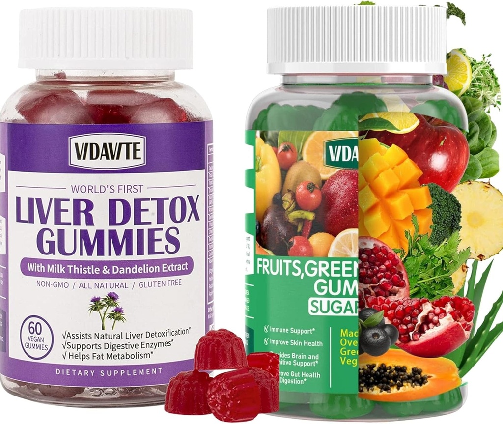 Bundle of Liver Cleanse Detox " Repair Gummies + Fruits, Green and Veggie Gummies (30-Day Supply)