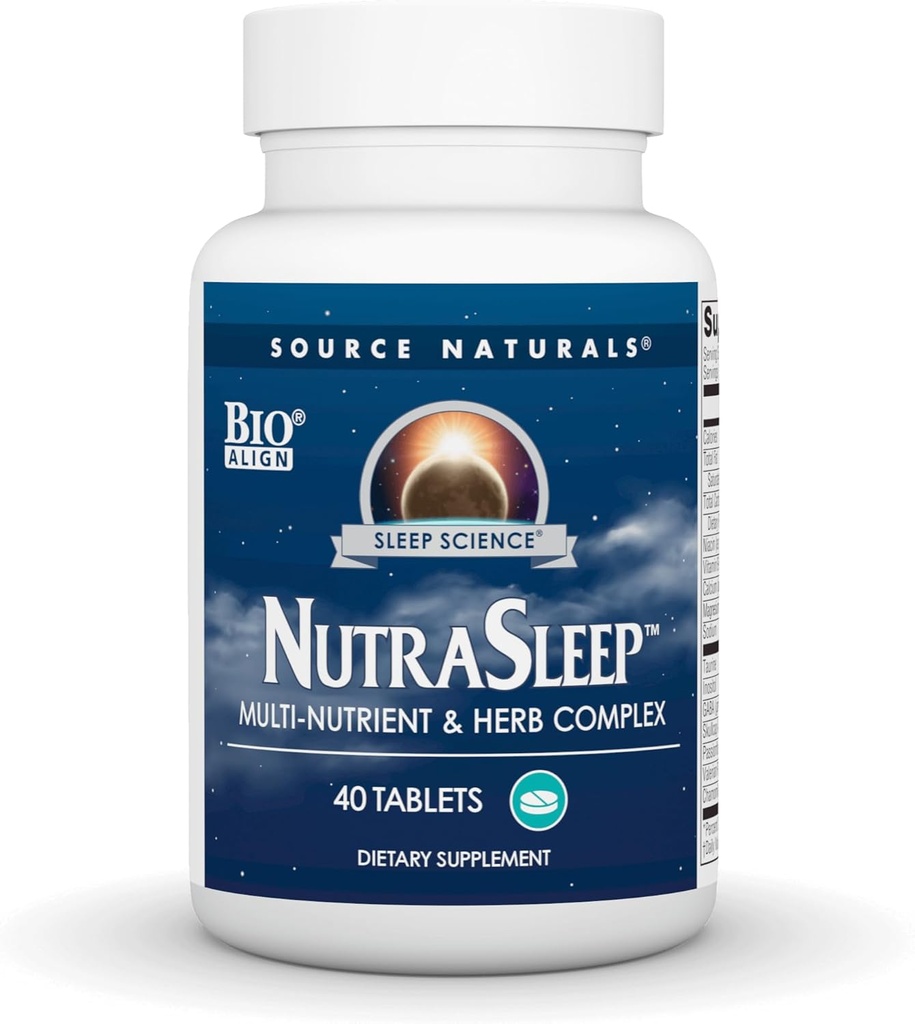 Fuente Naturales NutraSleep, Melatonin-Free Multi-Nutrient &amp; Herb Complex, Fórmula Vegetariana de Apoyo a la Relajación - 40 Tablets