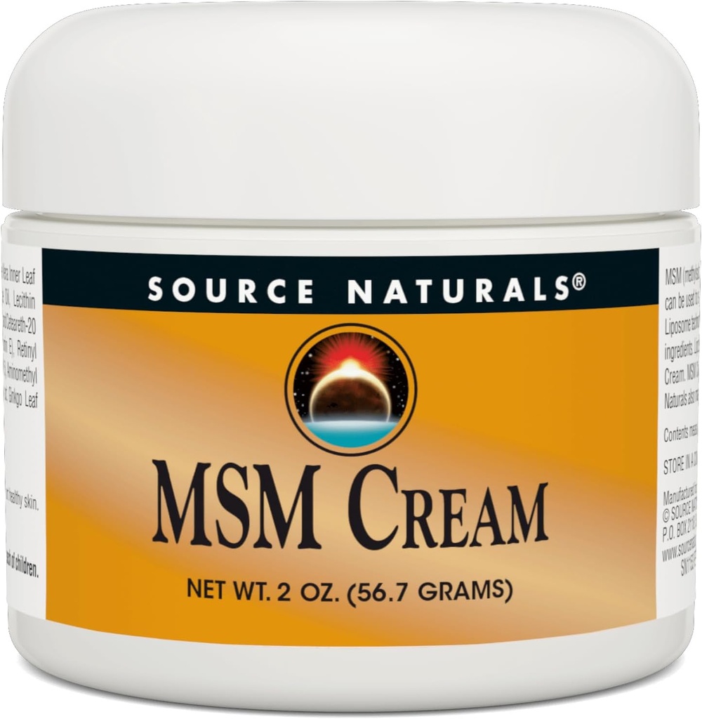 Fuente Naturales Crema MSM - Contiene Vitamina E y Ginkgo - 2 oz