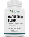 Suplemento Complejo de Magnesio, Blend de Magnesio de Espectro Completo, Glycinate de Magnesio con Malate, Citrate, Taurinate y Gluconate - Suplemento de Magnesio de Alta Absorción, Cápsulas Complejos de Magnesio