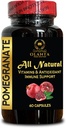 Extracto de granada - Pomegranado de alta potencia, Extracto de granada altamente concentrado, Suplemento dietético para el antioxidante, cápsulas de superfruit - 1 botella 60 cápsulas