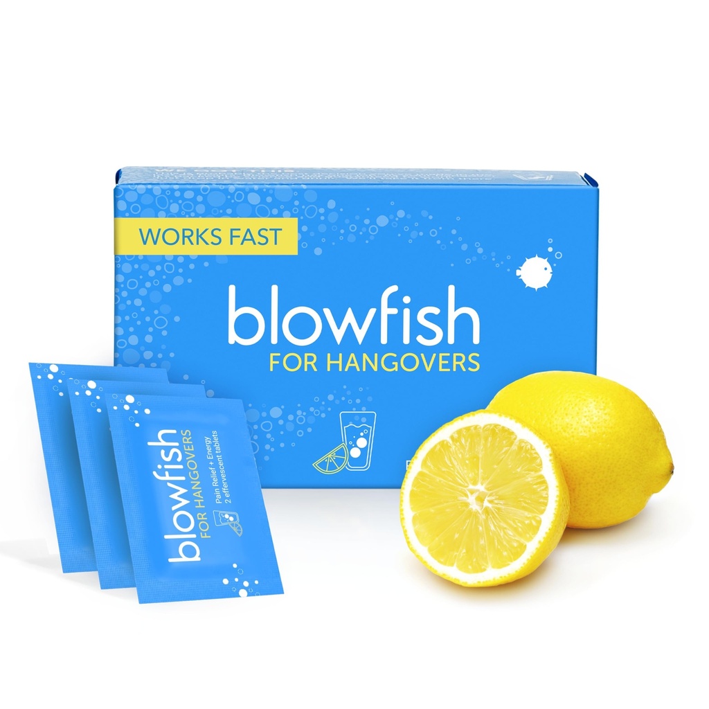 Blowfish for Hangovers - Fast Hangover Relief in 15 Minutes | FDA-Recognized Formulation | Headache Relief, Energy, and Hydration in One Step