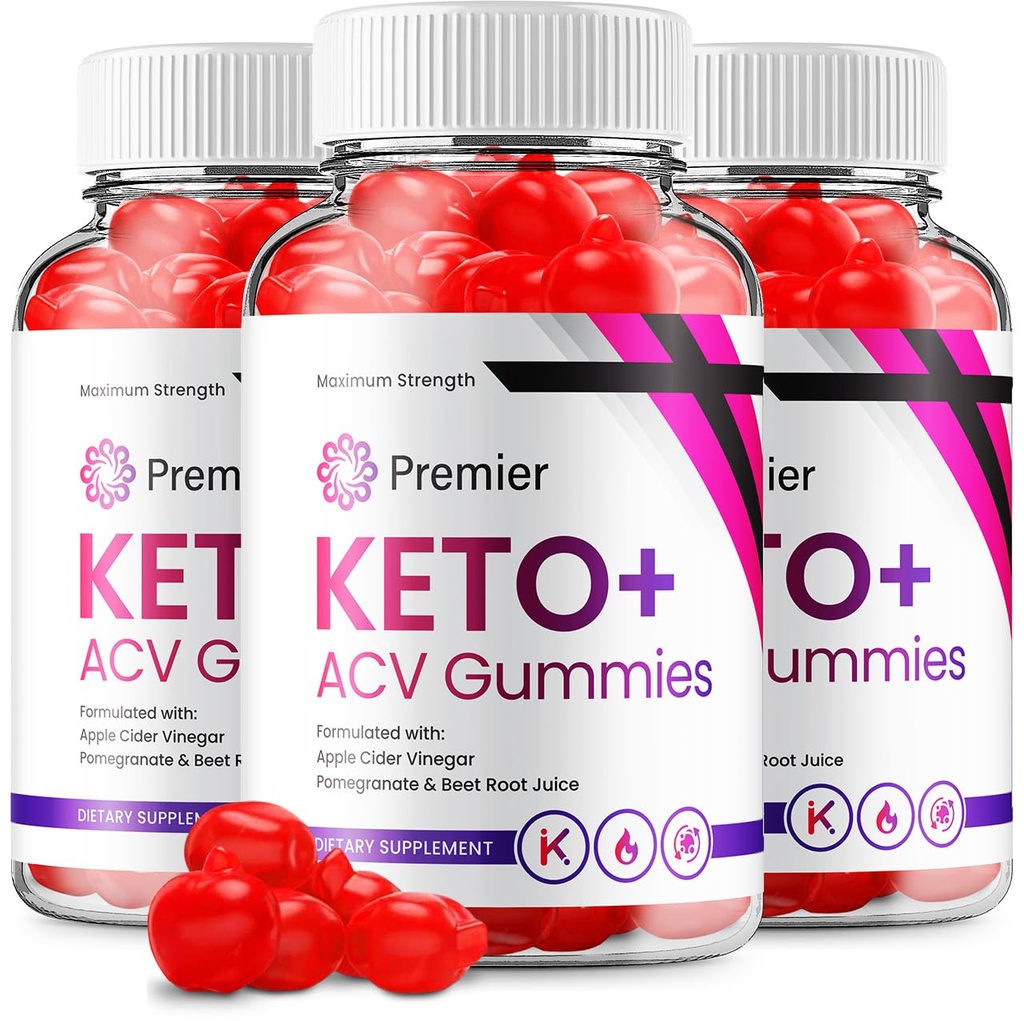 (3 Pack) Premier Keto ACV Gummies - Advanced Formula Premiere Keto Plus ACV Gummies Apple Cider Vinegar Premier ACV Suplemento dietético Comentarios Hombre Mujeres (180 Gummies)