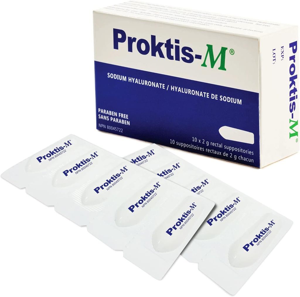 Natural, Non-Steroidal Rectal Suppositories, with Hyaluronic Acid, for Healing of Anus and Rectum, in Conditions Such as Hemorrhoids and Anal fissures,10 count