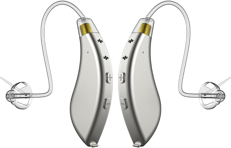 BlaidsX Pro Programable Ayudas de Audición para Adultos con Aplicación Móvil, Prueba de Audición " Cancelación de ruidos, Ayudas de Audición para Seniors con Bluetooth, Dual Mic " 48 canales DSP