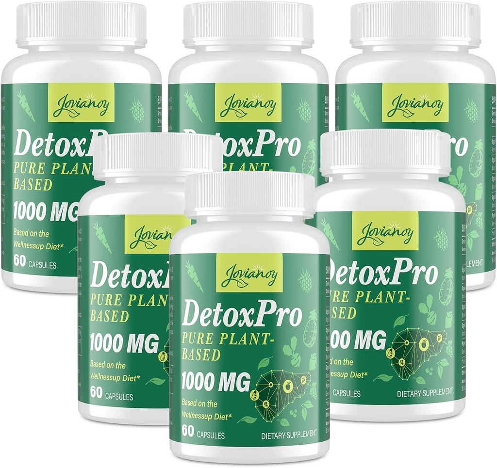 1000 MG Gentle Detox Cleanse, Natural Toxin Flush for Liver, Gut & Colon, Antioxidant " Digestive Support, Zeolite, Fast-Acting Detoxification Complex for Women " Men – 480 Capsules