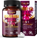 11-in-1 NMNH (Dihidronicotinamide Mononucleotide), 600mg por Serving, NAD+ Suplemento con Resveratrol, CoQ10 para apoyar NAD+ Levels, NMNH Supplement for Anti-Aging, 60 Count, 30 Day Supply-98