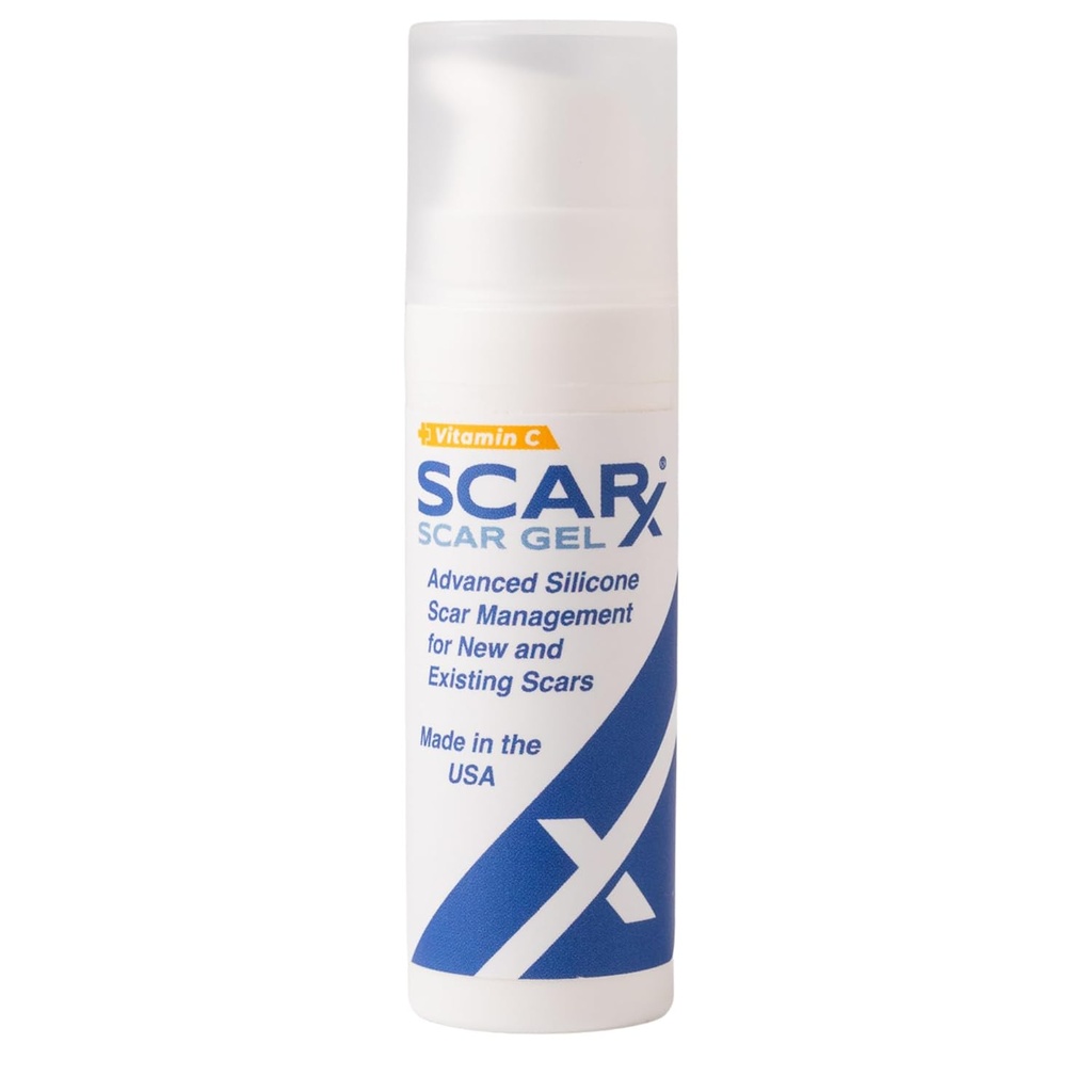 Scarx - Advanced Silicone Scar Gel con vitamina C - Reducción de cicatrices Topical para cicatrices hipertróficas " Keloids After Surgery, Burns, Injuries - Prevent New Scars - Fade Old Scarring - 0.5oz (15g) Botella