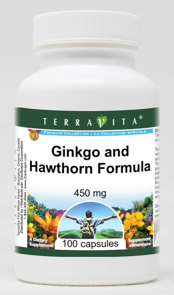 Ginkgo and Hawthorn Formula - 450 mg (100 Capsules, ZIN: 514013)