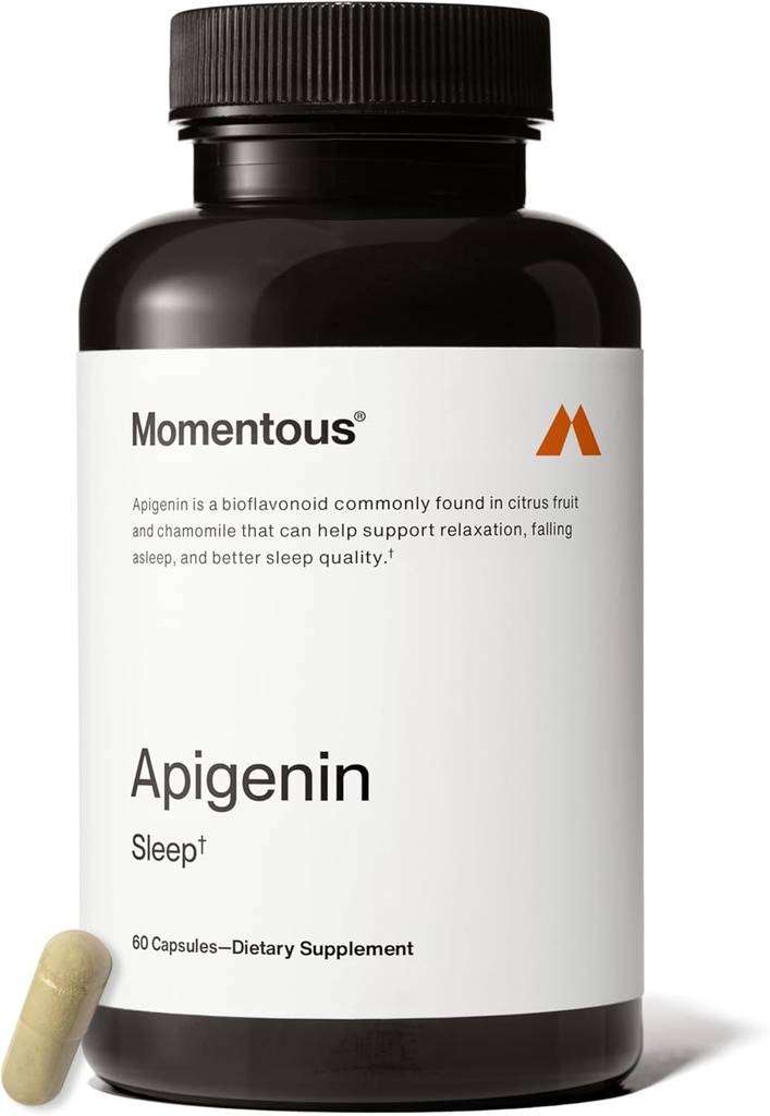 Suplemento Momentous Apigenin - 50 mg por cápsula - NSF certificado para el deporte - 60-Count