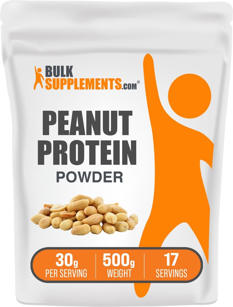 BulkSupplements.com Peanut Protein Powder - Peanut Protein Flour, Gluten Free, 30g por Serving, 500g (1.1 lbs) (Pack of 1)