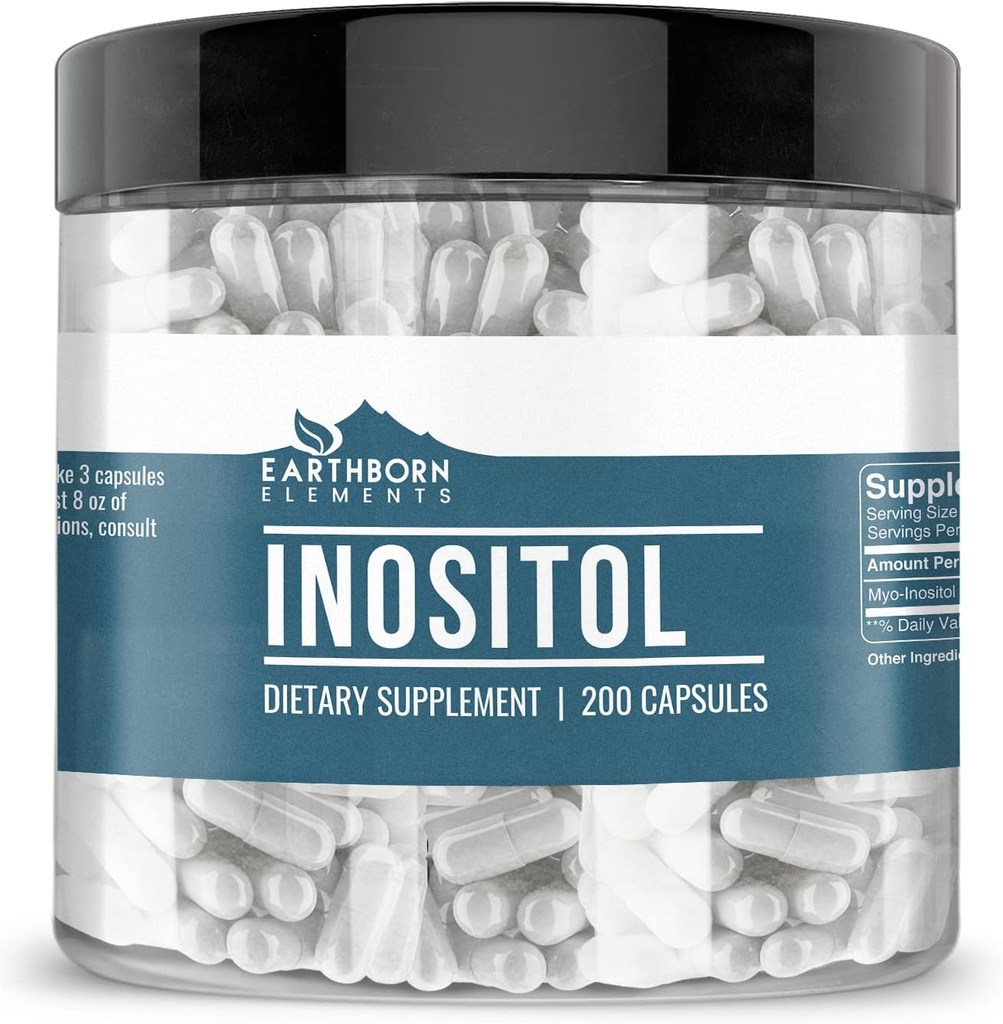 Elementos terrestres Inositol 200 Capsules, Puro ' Undiluted, No Additives
