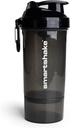 Smartshake O2GO ONE Plastic Protein Shaker Bottle 800 ml  durable 27 oz - Leakproof Screw-on Lid - BPA Gratis – Unisex - Negro