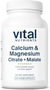 Nutrientes vitales Calcio y Magnesio Silencio Citrate y Complejo Malato Silencioso Vegan Suplemento  vívido Apoyo Bone Strength, Muscle y Cardiovascular Health* ← Gluten, Dairy and Soy Free ← Non-GMO ← 100 cápsulas