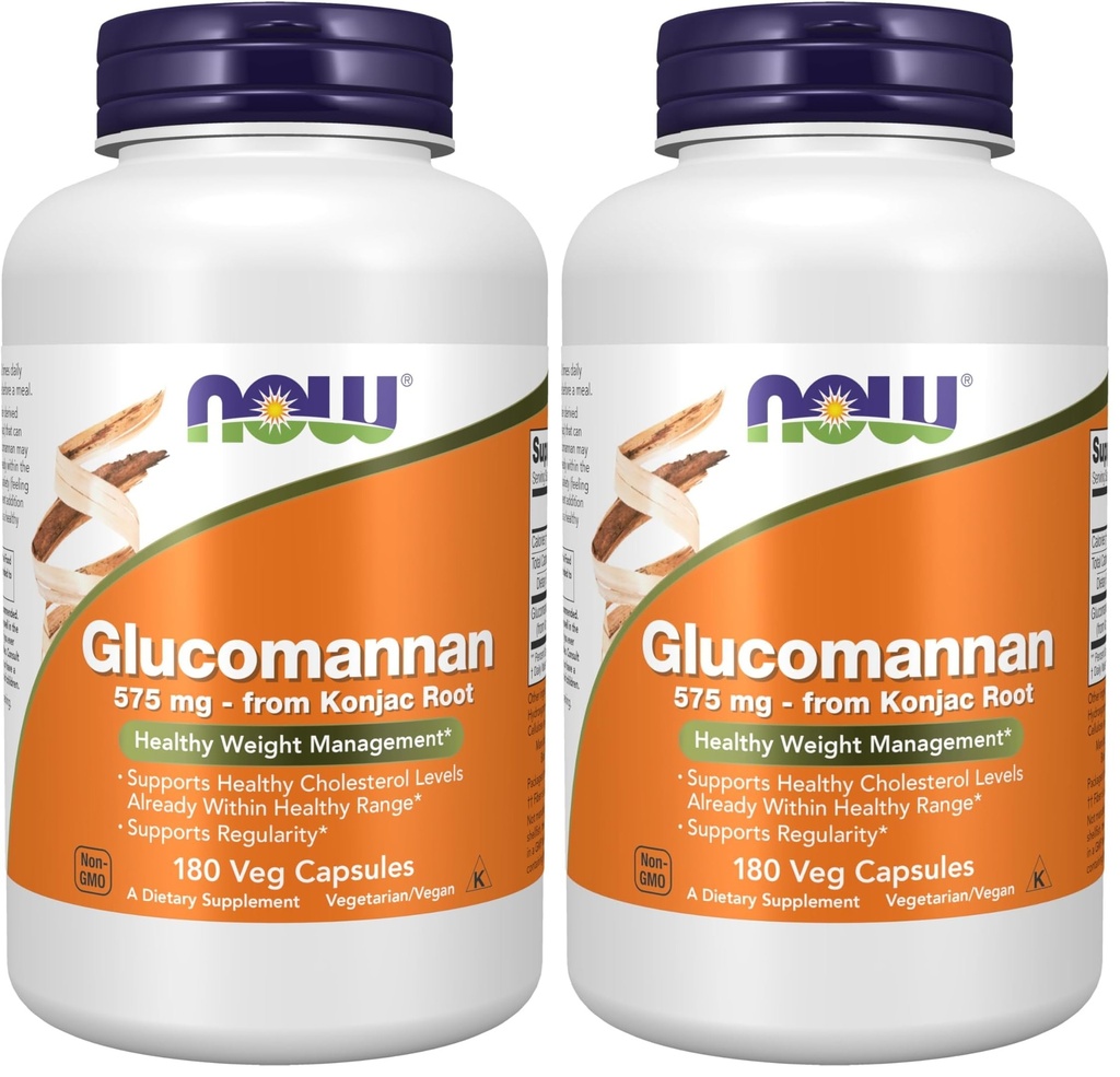 AHORA Suplementos, Glucomannan (Amorphophallus konjac)575 mg, 180 Conde Capsules (Pack of 2)