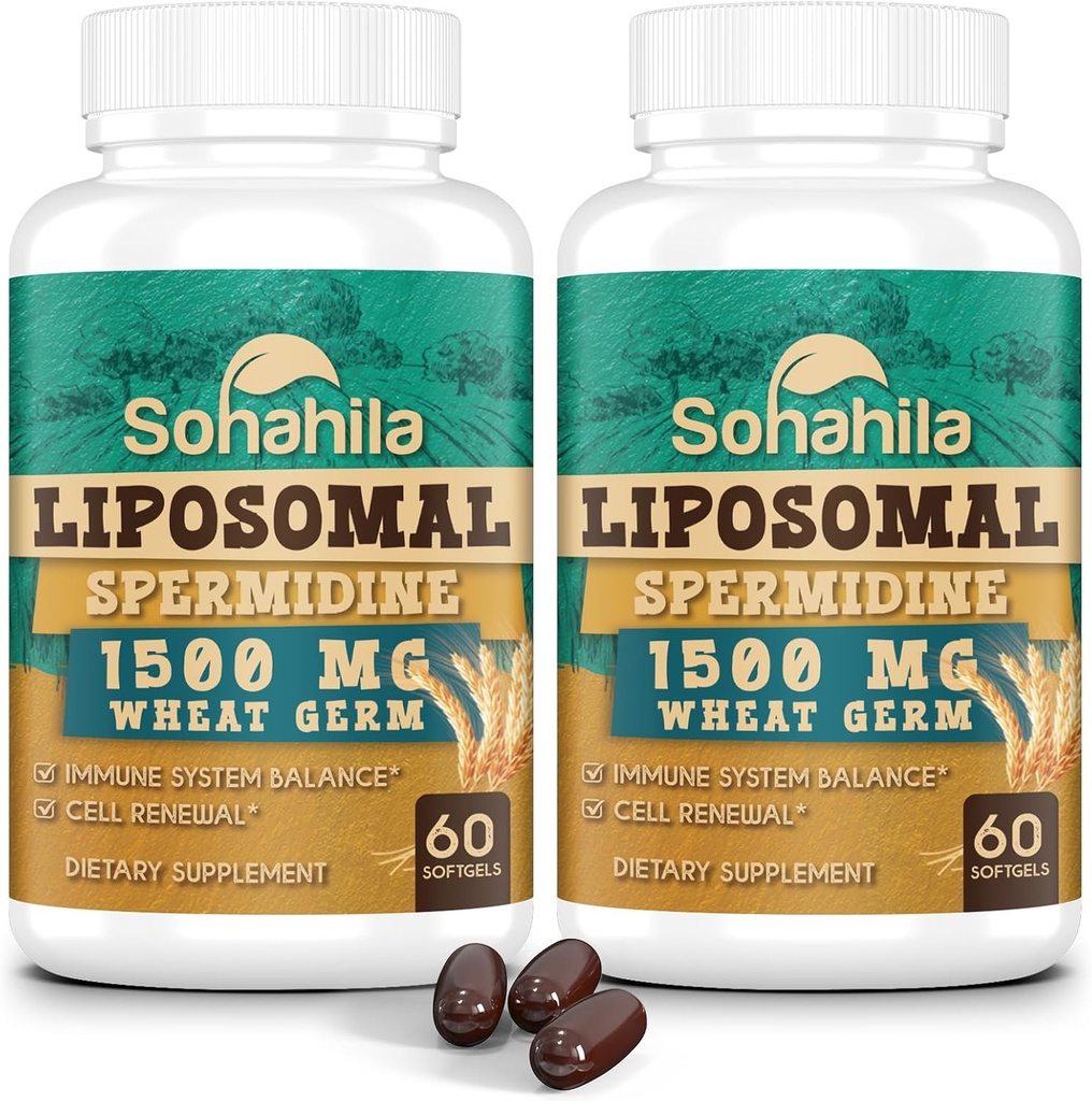 Spermidine Supplement 15 MG - 99% Purity, High Absorption, 1500 MG Fermented Wheat Germ Extract with Zinc & Thiamin, Spermidine for Men &amp; Women - Cellular Renewal, Aging Defense, Energy, 120 Softgels