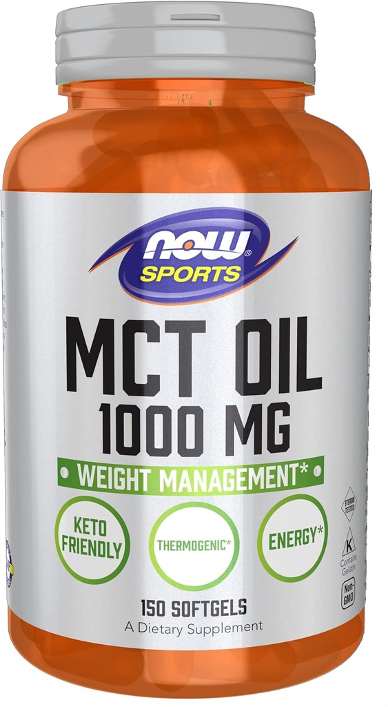 AHORA Foods Sports Nutrition, MCT (Medium-chain triglycerides) Oil 1,000 mg, Weight Management, 150 Softgels