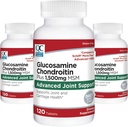 Elección de calidad Glucosamina 1500 mg con condroitina y MSM Conjunto y cartílago Suplemento dietético en 120 botellas de tableta (3 Pack)