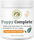 Wholistic Pet Organics Puppy Complete - Dog Multivitamin Powder - 8 Oz - Daily Dog Vitamins &amp; Suplementos para Homemade Food - Immune System, Skin, Coat &amp; Global Health - Small and Large Breed Puppies