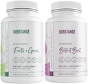 SUSTANCIA. Bundle: Sustenancia de la naturaleza Frutas y verduras diarias (120 cápsulas) + Beetroot Boost (180 cápsulas) - Natural Energy Boost &amp; General Wellness - US Made, Vegan-Friendly