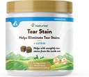 NaturVet Lutein Tear Stain Suplementos para perros &amp; gatos – Evita las estatinas de lágrimas para perros, razas de gato – Incluye Oregon Grape Root, Marshmallow Root, Cranberry Extract – 120 Ct.