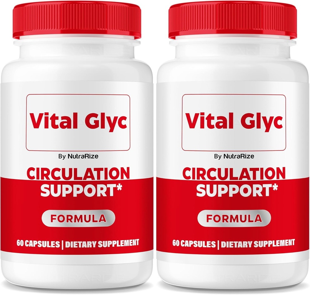 (2 Pack) Vital Glyc Capsules - Official Blood Support Fórmula, Vital Glyc Blood Vessel Cleaner, Vital Glyc Glyco Optimizer Pills, soporta salud general y bienestar, Vital Glyc Powder (120 cápsulas)
