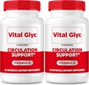 (2 Pack) Vital Glyc Capsules - Official Blood Support Fórmula, Vital Glyc Blood Vessel Cleaner, Vital Glyc Glyco Optimizer Pills, soporta salud general y bienestar, Vital Glyc Powder (120 cápsulas)