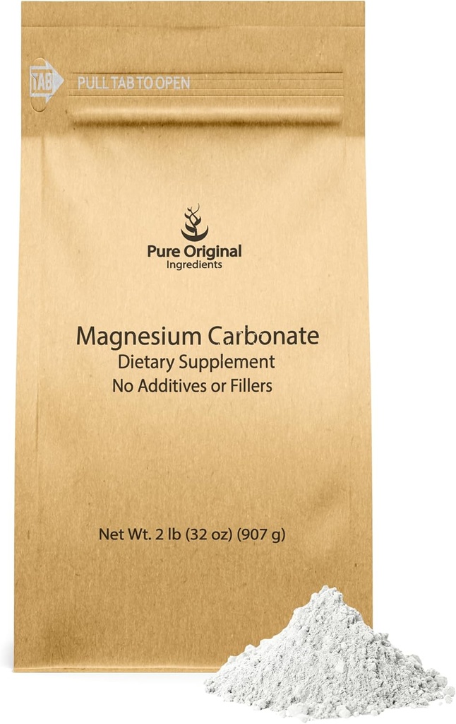 Ingredientes originales puros Carbonato de Magnesio, Suplemento de Magnesio, No GMO, Multi-Purpose (2 libras)