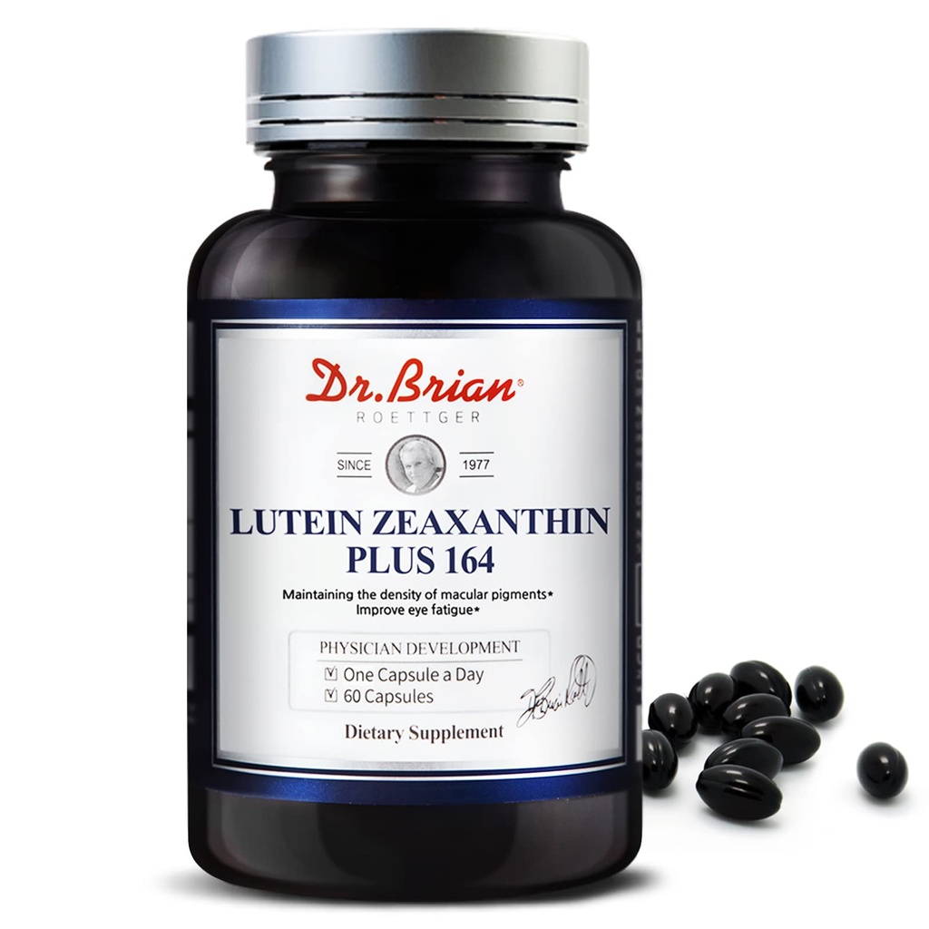 Suplementos Dr. Brian Lutein y Zeaxanthin, vitaminas del ojo Suplementos de degeneración Macular Non-GMO, Gluten Free for Dry Eyes Vision Health, 60 cápsulas