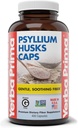 Yerba Prima Psyllium Husks Caps, 625 mg, 400 cápsulas - Fibra natural para hombres y mujeres - Suplemento de apoyo regularidad