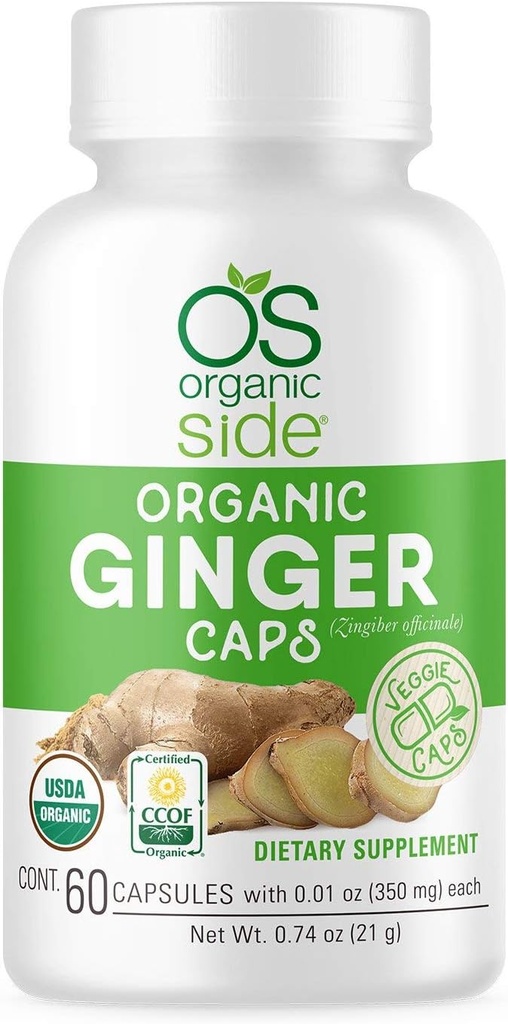 Silencio Orgánica de las cápsulas de jengibre ← Salud Digestiva Apoyo Silencioso USDA Certified Organic, Non-GMO, Vegan ← 60 cápsulas fáciles de cambiar para el bienestar natural
