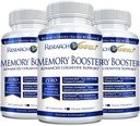 Research Verified Memory Booster - Suplemento Nootropic - Enhance Cognition and Memory - Lion’s Mane, Ginkgo Biloba, BioPerine - 3 Month Supply - Non-GMO - Made in The USA