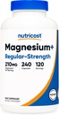 Nutricost Magnesium+ Fortaleza Ordinaria (210mg, 240 cápsulas) - 120 Actuaciones, Hecho con Magnesium Glycinate y Oxide, No GMO, Gluten Free y Vegan Friendly