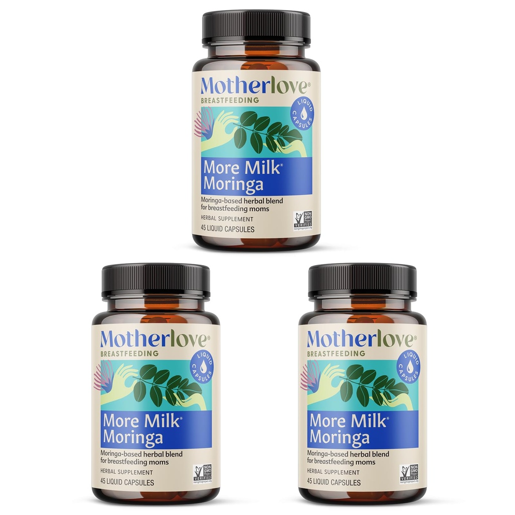 Motherlove More Milk Moringa (135 tapas líquidas) Moringa-Based Lactation Supplement to Support Breast Milk Supply—No-GMO, Organic Herbs, Vegan, Kosher