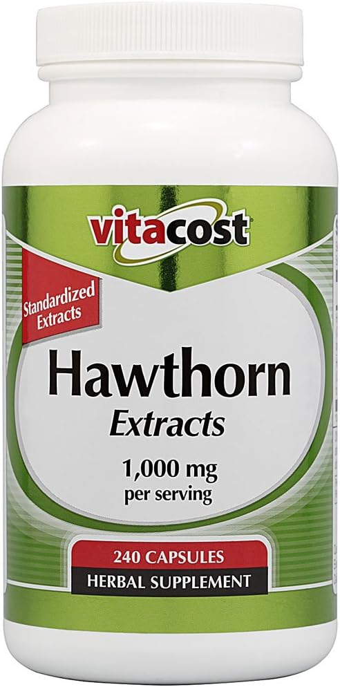 Vitacost Standardized Hawthorn Extract - 1000 mg por Serving- 240 cápsulas