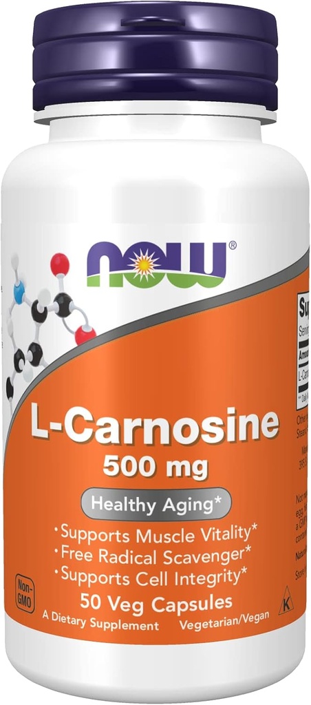 L-Carnosine 500mg 50 VegiCaps (Pack of 2)