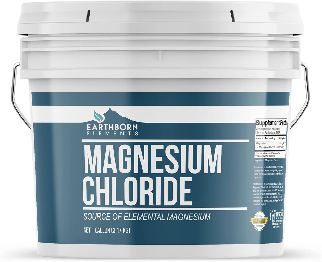 Elementos terrestres Magnesium Chloride (1 Gallon), Suplemento dietético, Gran Fuente de Magnesio Elemental