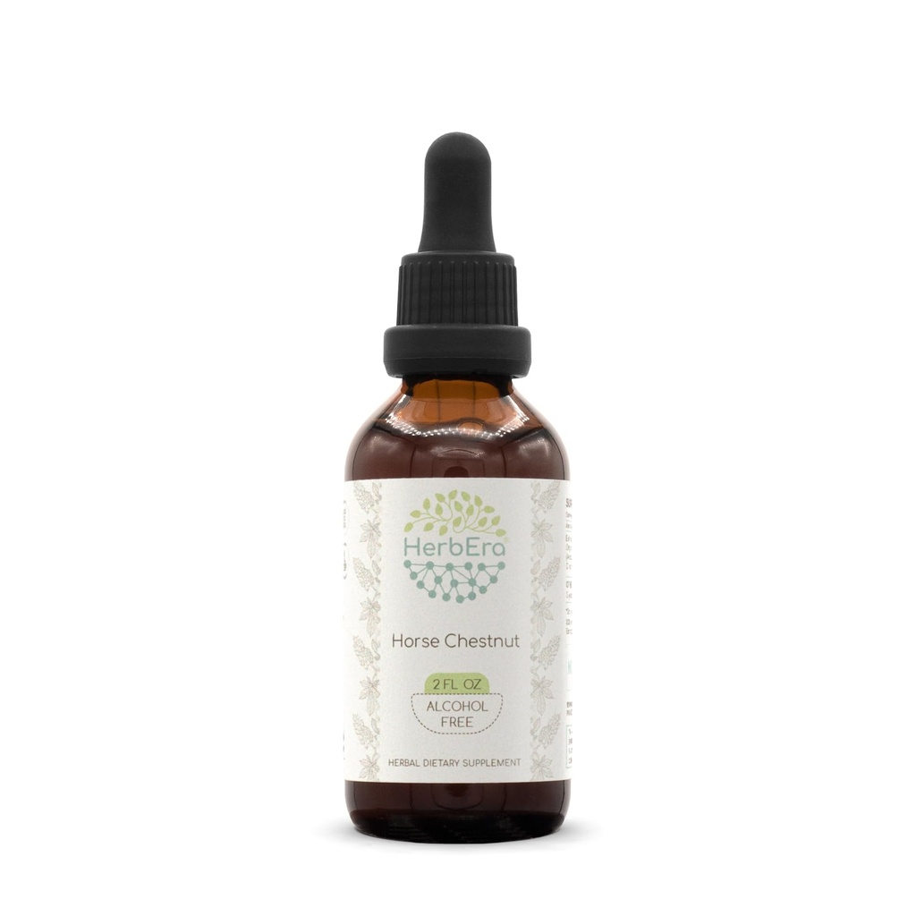 HerbEra Horse Chestnut B60 Extracto herbario libre de alcohol Tintura, Caballo superconcentrado Chestnut (Aesculus hippocastanum) (2 fl oz)