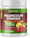 Construido por Nature Magnesium Powder - Anti-Stress Drink Mix for Calm & Regularity - Magnesium Citrate Suplemento - Relax, Muscle & Heart Support - Cranberry Lemonade Flavor - 30 Servings