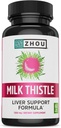 Zhou Milk Thistle - Liver Health Supplement, Silymarin Milk Thistle Extract " Powder for Men " Women, Herbal Cleanse Support, Metabolic Health - 60 Vegetarian Capsules