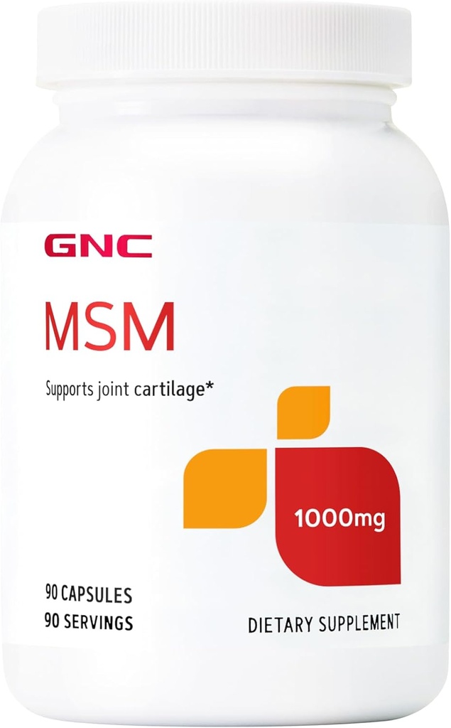 GNC MSM 1000mg, 90 cápsulas, soporta el cartílago conjunto