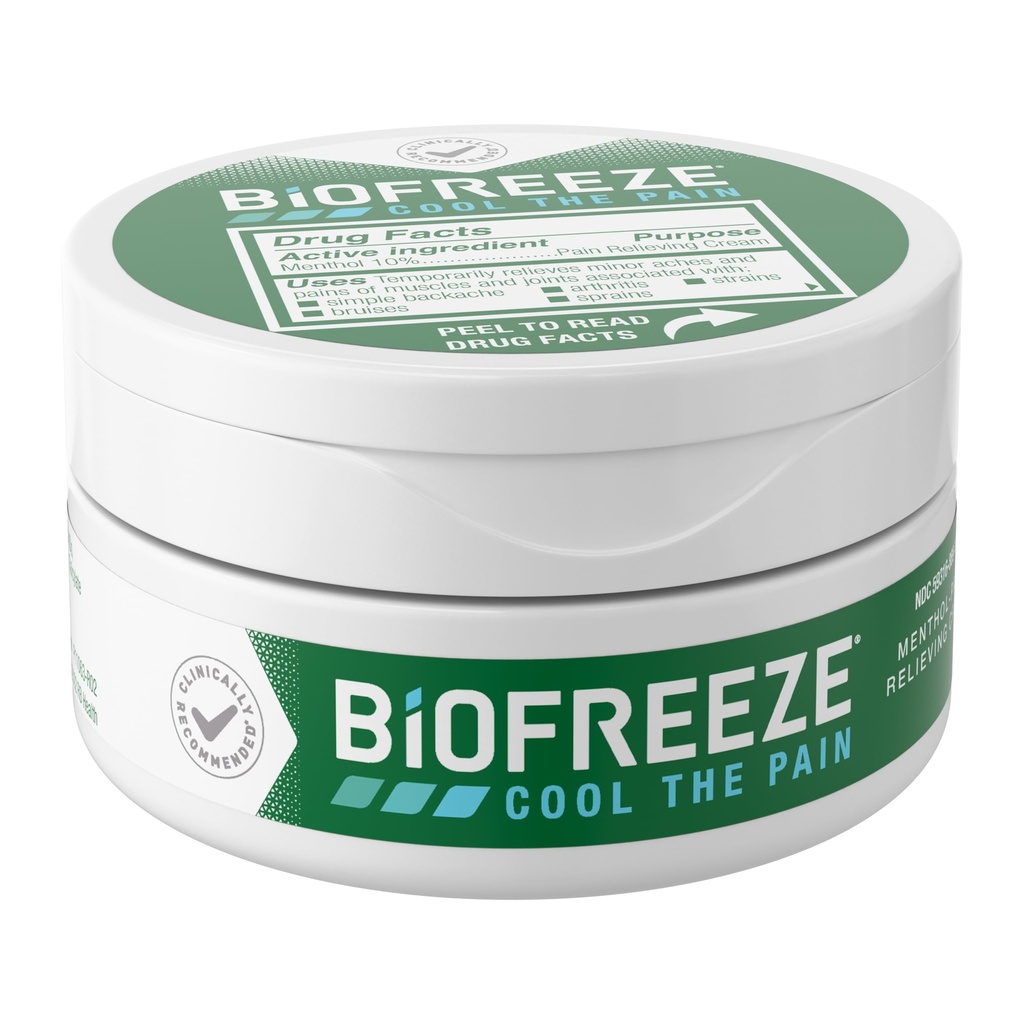 Biofreeze Pain Relief Cream for Knee, Neck, Hip, Joint, Shoulder, & Simple Backache, Arthritis Pain Reliever, Sore Muscle Relief, Cooling Menthol Pain Cream, 3 Oz