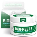 Biofreeze Crema de alivio del dolor para la rodilla, el cuello, la cadera, la articulación, el hombro, " Simple Backache, Aliviador del dolor de la artritis, Alivio del músculo del llanto, Crema de dolor de menta, 3 Oz