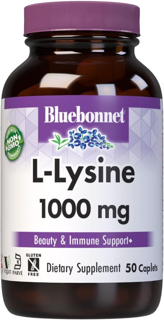Bluebonnet L-Lysine 1000 mg Caplets, 50 conde