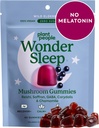 Plant People WonderSleep Mushroom Gummies Suplemento para el sueño y la relajación con Reishi Super Mushrooms, Wild Elderberry Flavor, No Sugar (60 Conde)
