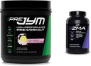 PRE JYM 30 Servings Pink Lemonade & JYM ZMA Zinc/Magnesium Capsules Supplement 90 Vegetarian Capsules