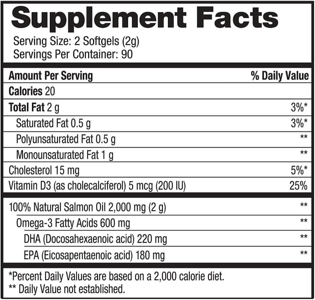 genérico puro Alaska Omega-3 Salvaje de Alaska Salmon Oil 1000mg Softgels 180-Count