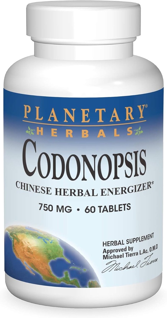 Herbals planetarios Codonopsis Tabletas, 750 mg, 60 Conteo