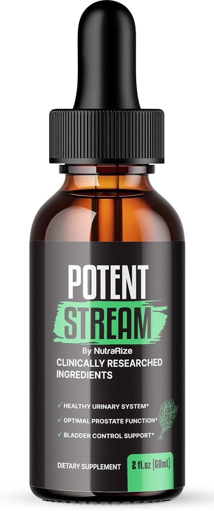 NutraRize Potent Stream Drops, Advanced Prostate Supplement - Natural Support for Prostate Health, Maximum Strength, Reviews (30 Servings)
