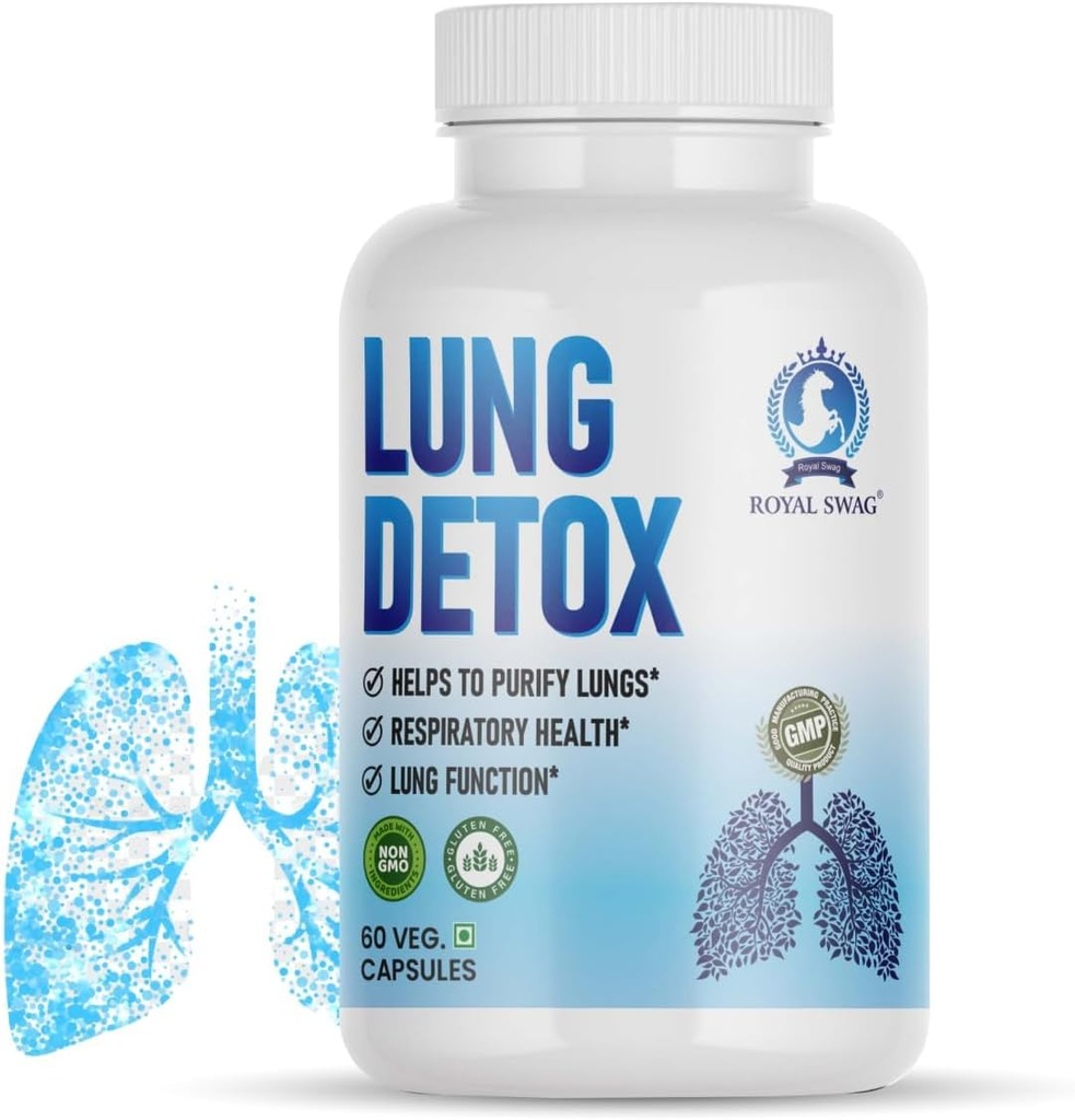 ROYAL SWAG Lung Cleanse and Detox Capsule- Natural Respiratory Support Supplement for Smokers " Non-Smokers Support Lung Health and Detoxification 60 Capsule